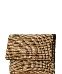 Tony Bianco New Arrivals Maddox Gold Crystal Clutch Bag