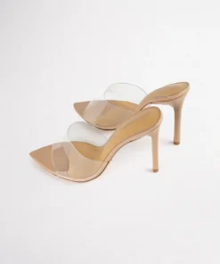 Tony Bianco Marley Clear Vinylite/Skin 10.5cm Heels