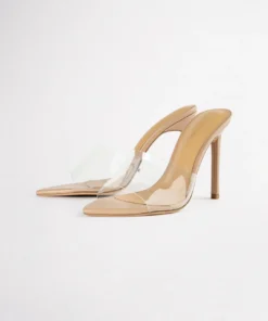 Tony Bianco Marley Clear Vinylite/Skin 10.5cm Heels