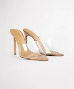 Tony Bianco Marley Clear Vinylite/Skin 10.5cm Heels
