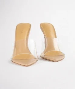 Tony Bianco Marley Clear Vinylite/Skin 10.5cm Heels