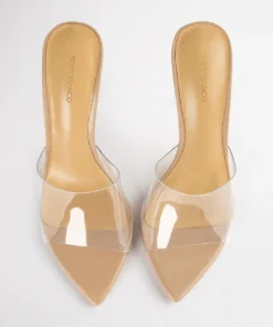 Tony Bianco Marley Clear Vinylite/Skin 10.5cm Heels