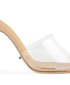 Tony Bianco Marley Clear Vinylite/Skin 10.5cm Heels