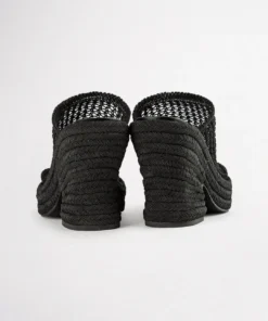 Tony Bianco Matrix Black Waffle 11.5cm Wedges