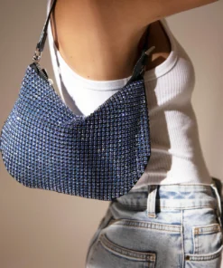 Tony Bianco New Arrivals Mccoy Blue Crystal Mini Handbags