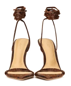 Tony Bianco Millie Choc Snake 10.5cm Heels Shoes