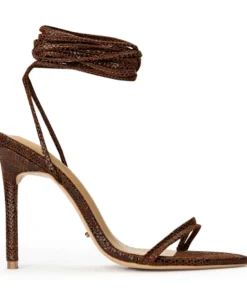 Tony Bianco Millie Choc Snake 10.5cm Heels Shoes