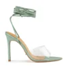 Tony Bianco Mistique Clear Vinylite/Mint Nappa 10.5cm Heels