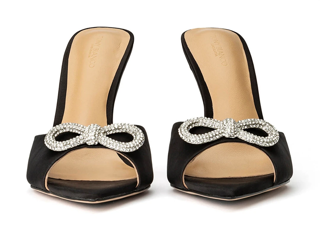 Tony Bianco Montana Black Satin 10.5cm Heels 5 Tony Bianco Montana Black Satin 10.5cm Heels