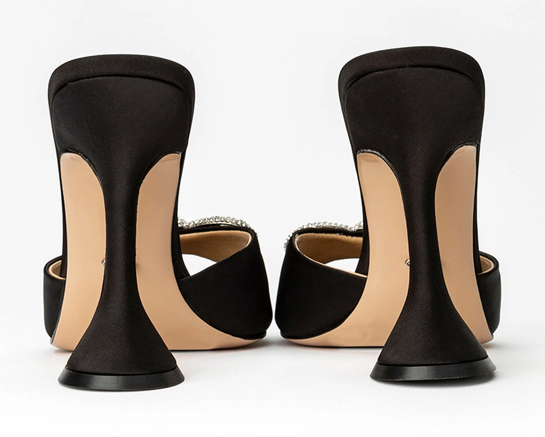 Tony Bianco Montana Black Satin 10.5cm Heels 6 Tony Bianco Montana Black Satin 10.5cm Heels