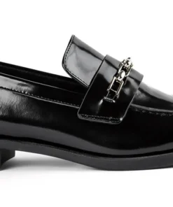 Tony Bianco Rebecca Black Hi Shine 2.5cm Flats Shoes