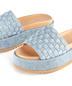 Tony Bianco Shoes Rio Steel Denim Weave 6cm Sandals