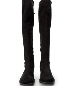 Tony Bianco Shoes Romeo Black Stretch Suede 2.5cm Long Boots