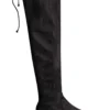 Tony Bianco Shoes Romeo Black Stretch Suede 2.5cm Long Boots