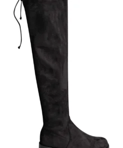 Tony Bianco Shoes Romeo Black Stretch Suede 2.5cm Long Boots
