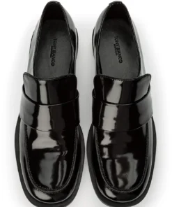 Tony Bianco Rovin Black Hi Shine 2.5cm Flats Shoes