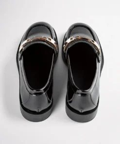 Tony Bianco Ruiz Black Hi Shine 2.5cm Flats