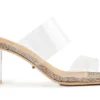 Tony Bianco Sabelle Clear Vinylite/Linen 6.5cm Heels