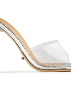 Tony Bianco Serri Clear Vinylite/Silver 10.5cm Heels Shoes