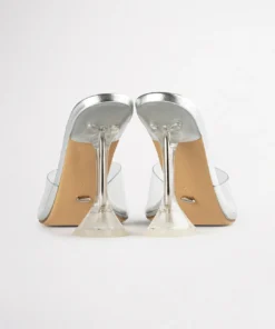 Tony Bianco Serri Clear Vinylite/Silver 10.5cm Heels Shoes