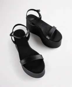 Tony Bianco Shoes Tiah Black Nappa 9.5cm Wedges