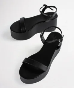 Tony Bianco Shoes Tiah Black Nappa 9.5cm Wedges