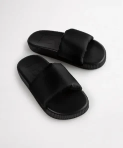 Tony Bianco Ziggy Black Nylon 3cm Sandals Shoes