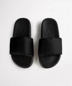 Tony Bianco Ziggy Black Nylon 3cm Sandals Shoes