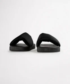 Tony Bianco Ziggy Black Nylon 3cm Sandals Shoes