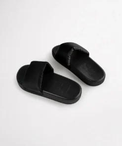 Tony Bianco Ziggy Black Nylon 3cm Sandals Shoes